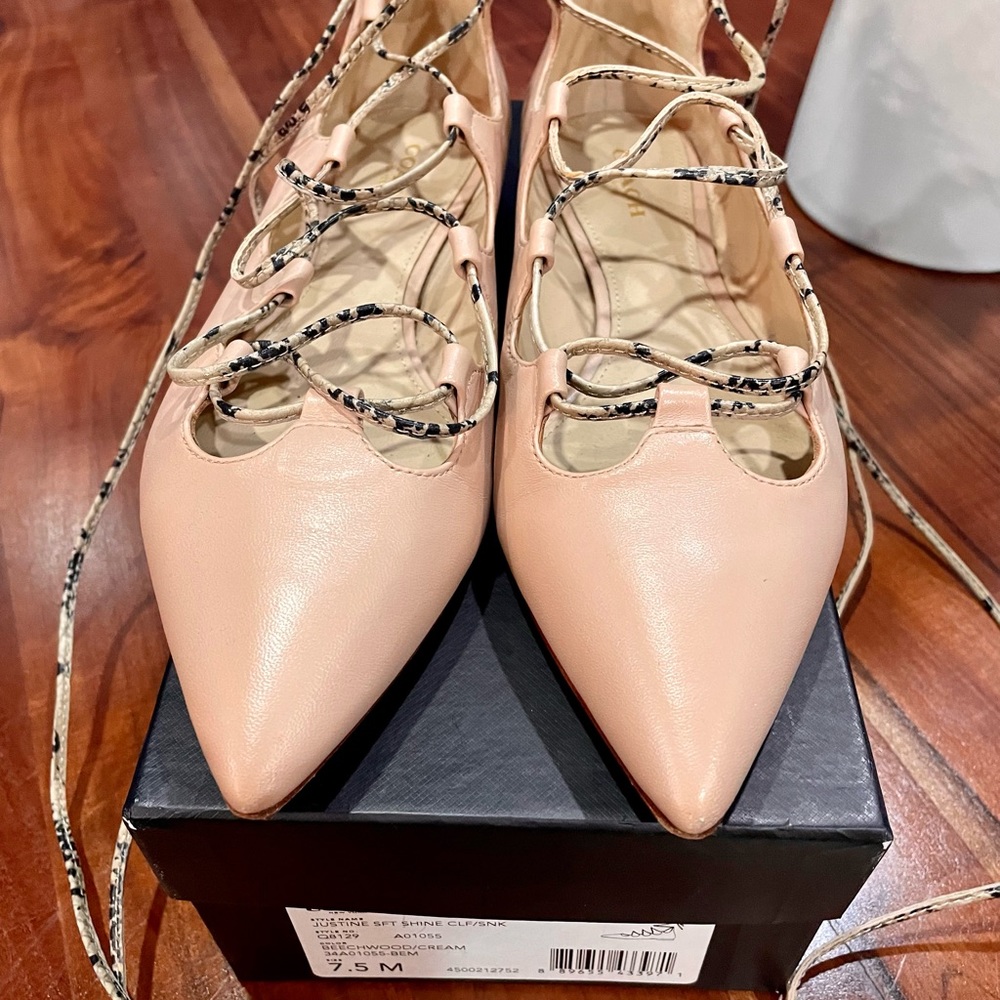 Coach flats with laces 7.5